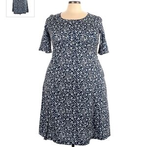 Misslook Navy White Floral Dress Women's 3XL Plus Size Summer Casual Cute EUC